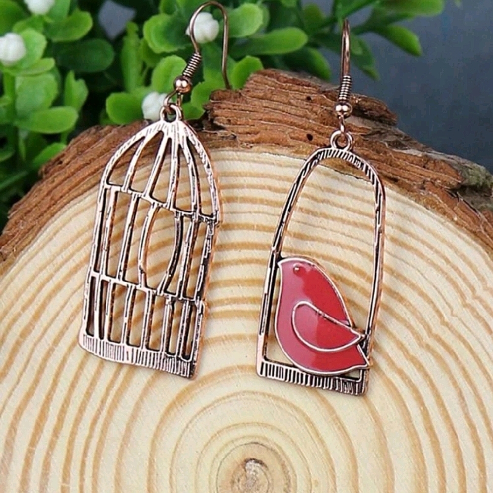 Bird & Cage Earrings